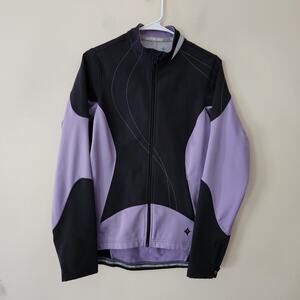Specialized Cycling Jacket Women's Large Purple Black Full Zip Pockets